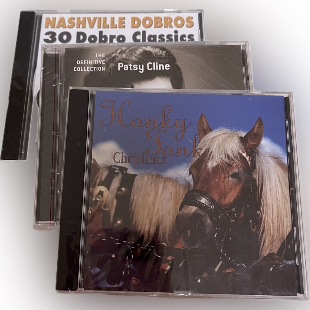 Lot of 3 Country CDs Patsy Cline Dobro Honky Tonk Christmas